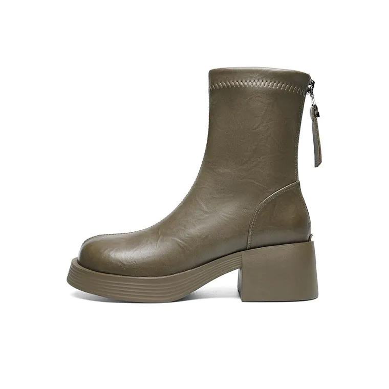 RED DRAGONFLY Stretch Boots 5.7CM Women's Black-5