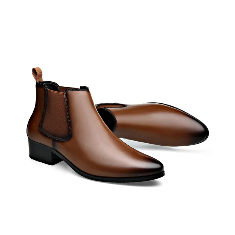 Romon Chelsea Boots Men Black Brown-9