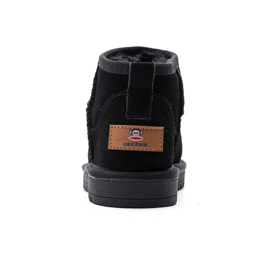 PAUL FRANK Wear Resistant Slip Resistant Warm Short Snow Boots Unisex Black-3