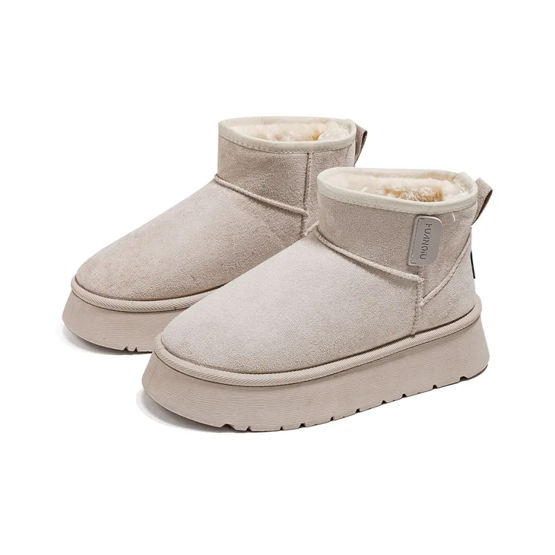 HUANQIU Wear-Resistant Height Increasing Slip-Resistant Short Snow Boots Women's-1