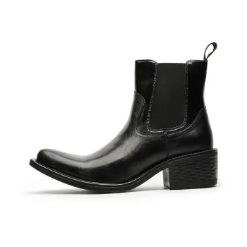 Chi Wolf Short Chelsea Boots Women's Black