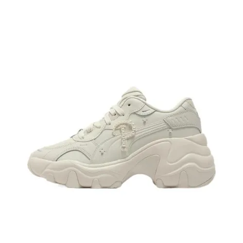 PUMA Wear resistant And Lightweight Low Top Casual Shoes Women's Beige