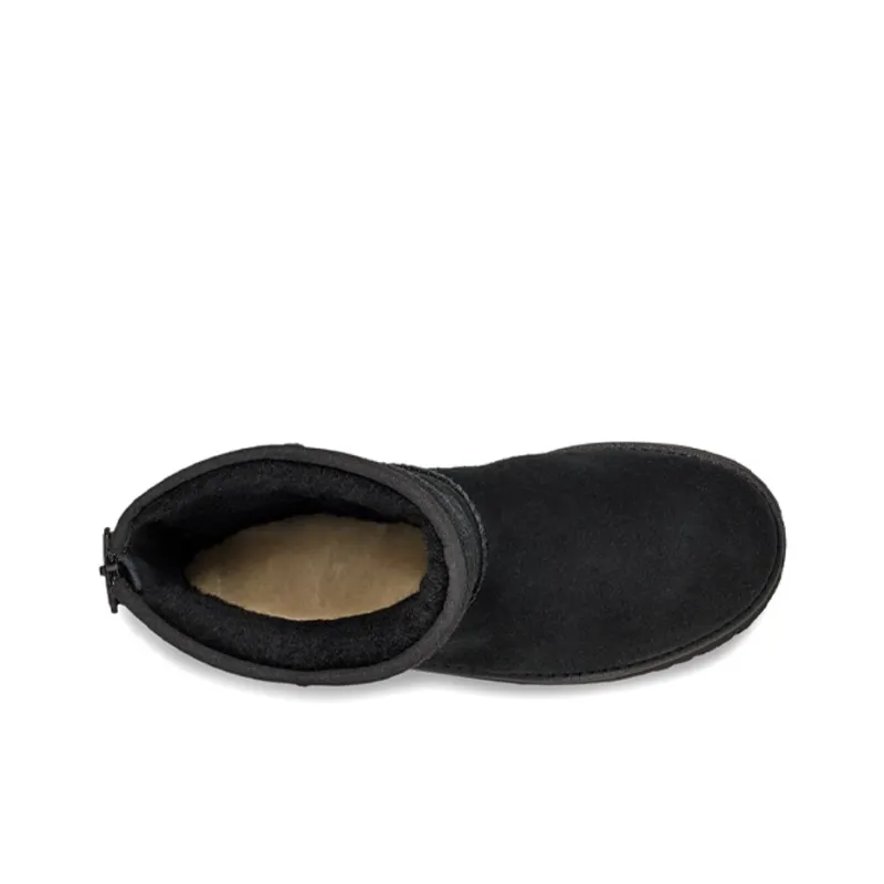 UGG W Classic Short Logo Zip 'Black' Women's-3