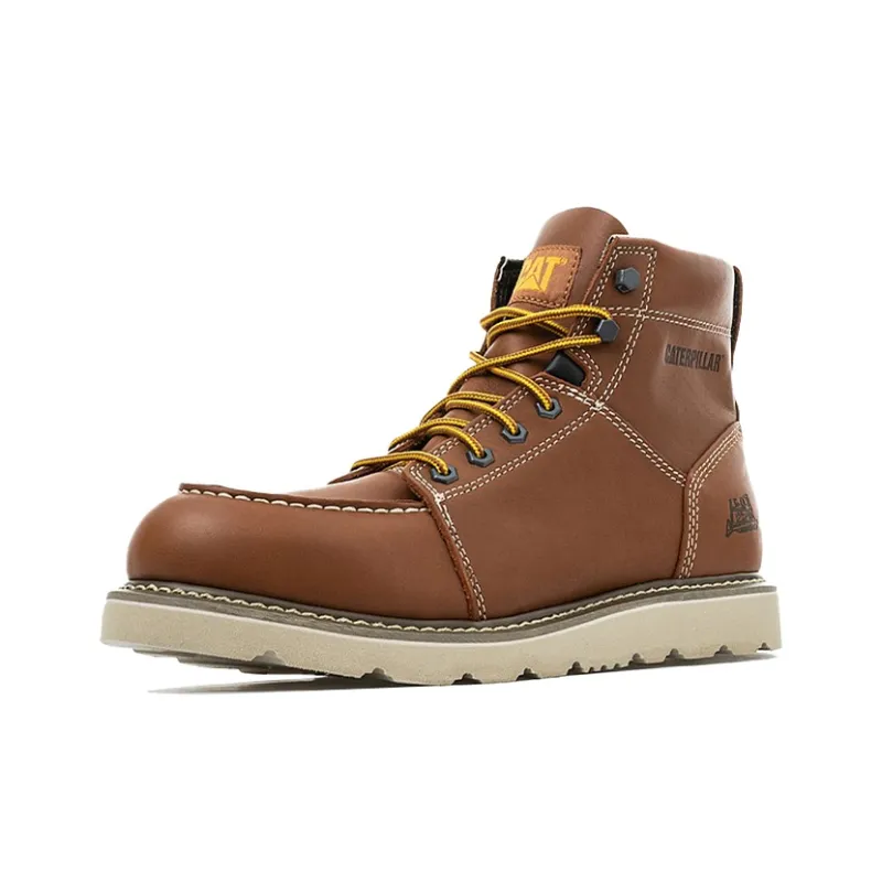 CAT Tradesman Warm Wear Resistant Slip Resistant Knee High Outdoor Boots Men's Brown-1