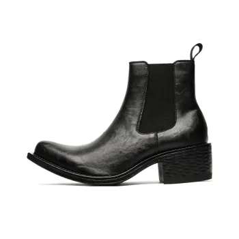 Chi Wolf Short Chelsea Boots Men's Black