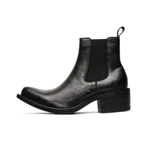 Chi Wolf Short Chelsea Boots Men's Black