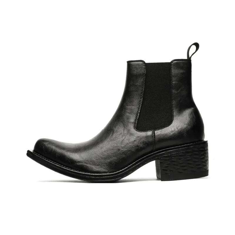 Chi Wolf Short Chelsea Boots Men's Black-0