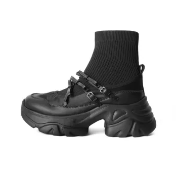 BELLE Ankle Boots 5.5cm Women's Black Silver