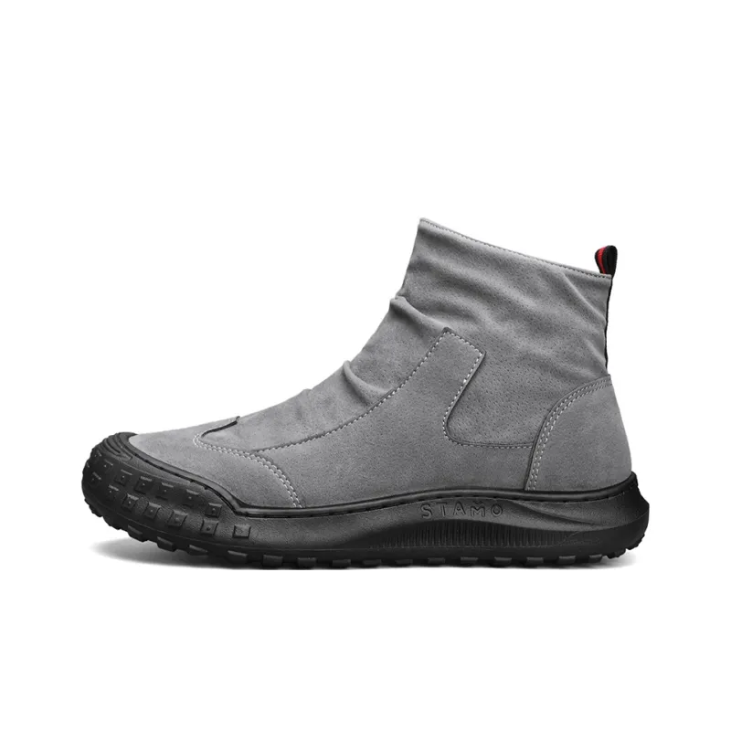HUANAI Ankle Boots Men Black/Brown/Gray-10