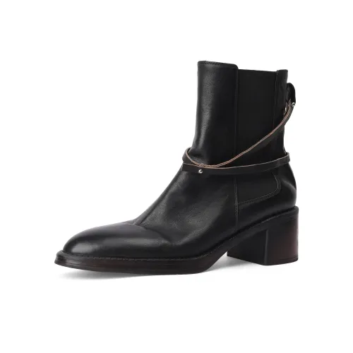 MR.ZHENG Chelsea Boots Women's Red Brown