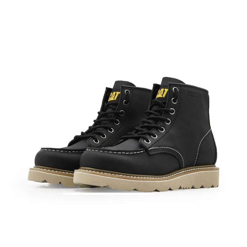 CAT Tradesman Mid Wear Resistant Slip Resistant Short Outdoor Boots Women's Black-1