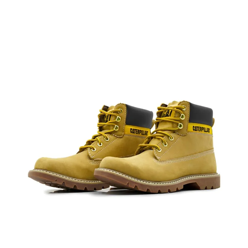 CAT Wear Resistant Slip Resistant Ankle Length Outdoor Boots Unisex Yellow-1