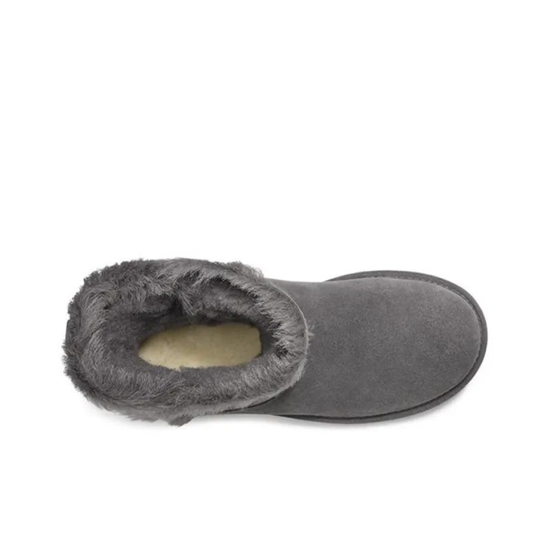 UGG Classic Short Fluff High Low Fleece Lined Gray Women's-4