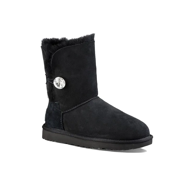 UGG Classic Bling Button Fleece Lined Black Women's-2