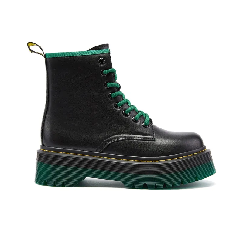 SMILEY Martin Boots Women's Black/Green-1