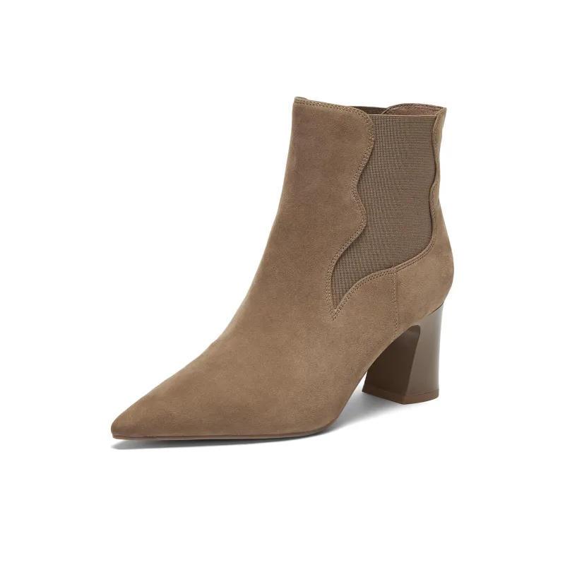 Joypeace Caramel Mocha Short Chelsea Boots Women's-5