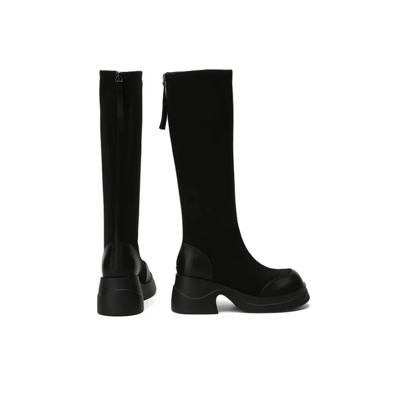 Jin Baichuan Knee high Boots 7.5cm Women's-3