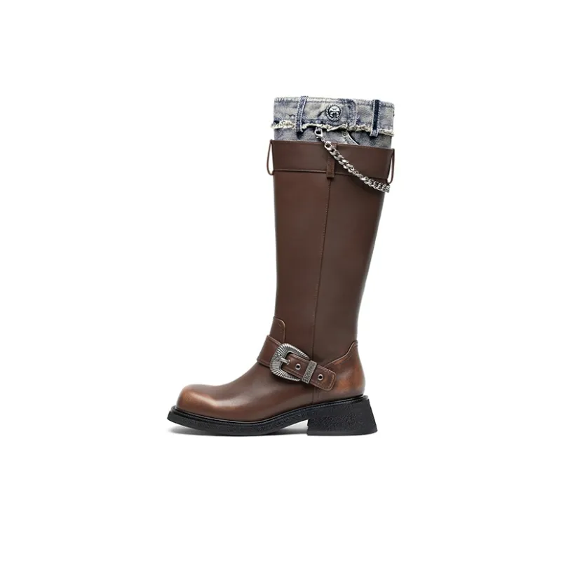 SUGARSU Knee high Boots 4.5cm Women's Brown-0