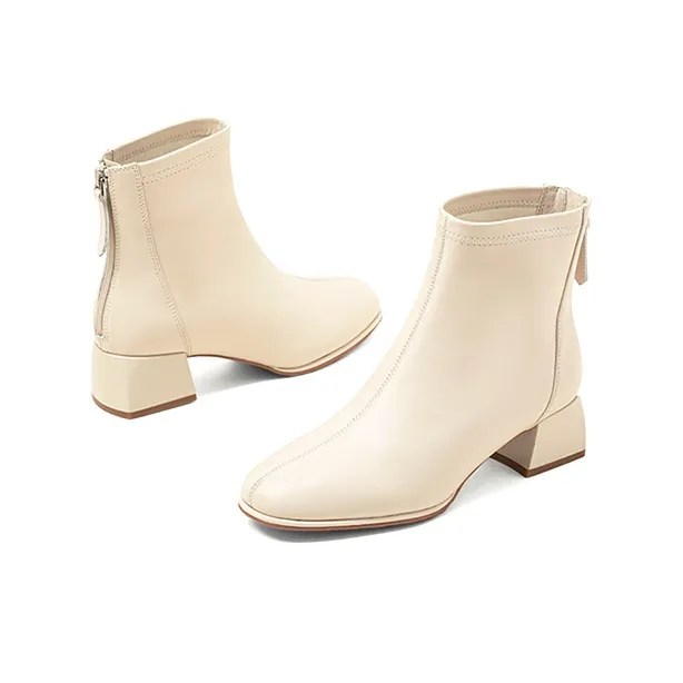 COMELY Ankle Boots Women's Ecru, Milk Tea, Black-23