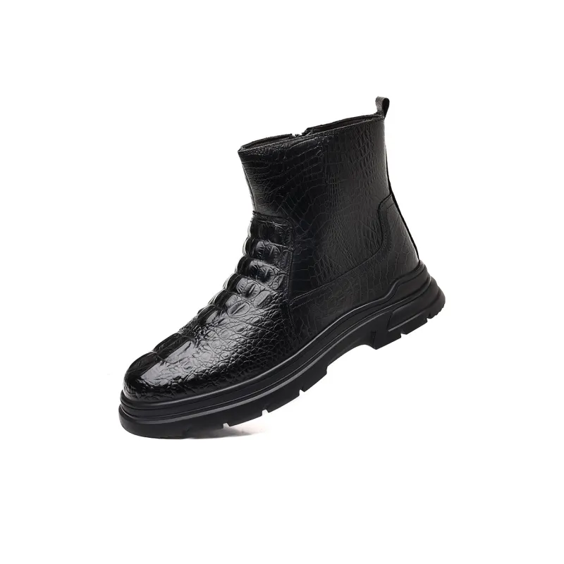MODENGPAN Ankle Boots Men Black/Brown-4