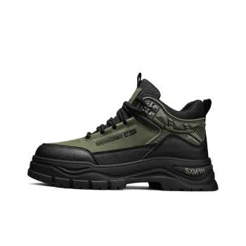 Binary Short Mid Calf Martin Boot Men's Black Green