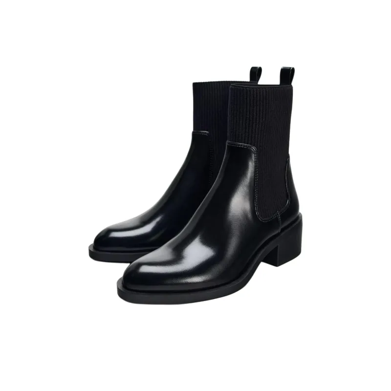 ZARA Short Chelsea Boots 6cm Women's Black-1