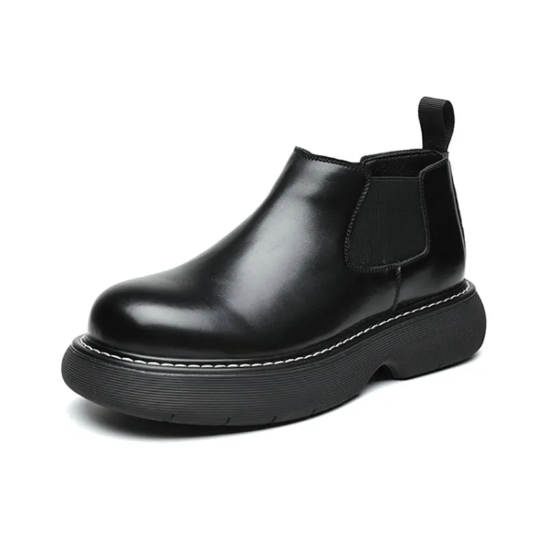 GZZ Ankle Length Chelsea Boots Men's Black-1