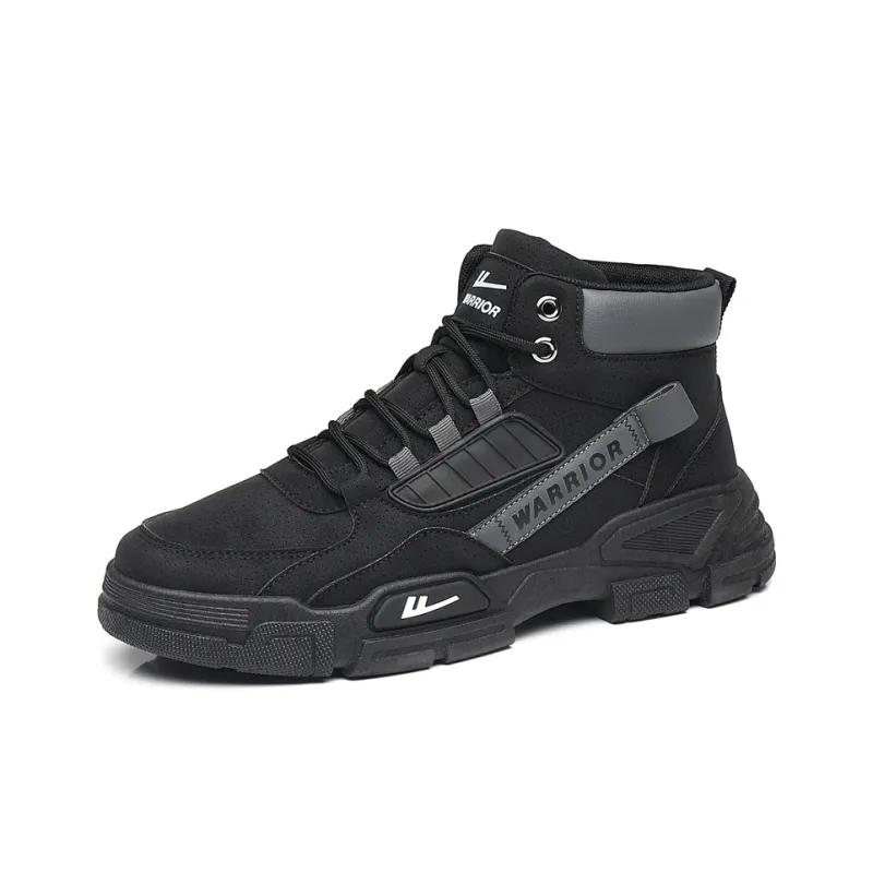 Warrior Short Mid Calf Martin Boot Men's Black-1