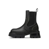 Black Cow Leather/Black Stretch Fabric (Thin Fleece)