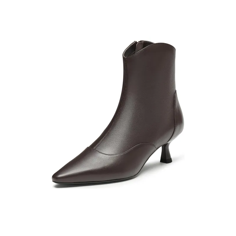 Joypeace First Ankle Boots Women's Apricot/Burgundy-1
