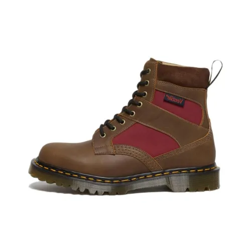 Dr.Martens 1460 Made In England Padded Panel Lace Up Boots 'Brown Dockyard Oxblood'