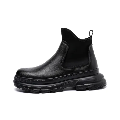 TRUMPPIPE Short Chelsea Boots Men's Black