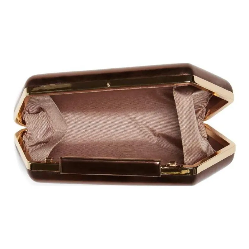 GUESS Metal One Shoulder Crossbody Clutches Regular Women's Bronze-3