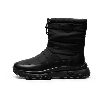 GOLDLION Warm Wear-Resistant Slip-Resistant Short Mid-Calf Snow Boots Men's Black