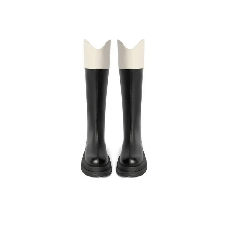 BELLE Knee-high Boots 5cm Women's Khaki Black-3