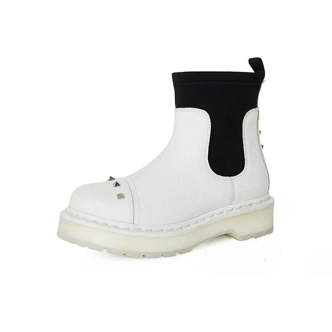 BEFFON Chelsea Boots Women's White-1