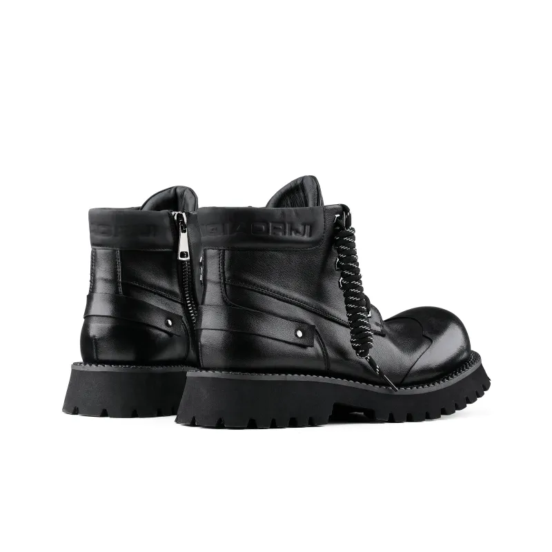 HANQIAORIJI Black Blood Series Short Martin Boot Unisex Black-5