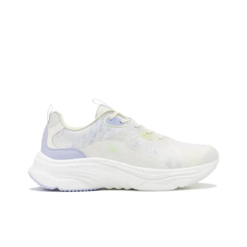 XTEP Cushioned Slip Resistant Abrasion Resistant Low Top Casual Running Shoes Women's White Cyan Purple-1
