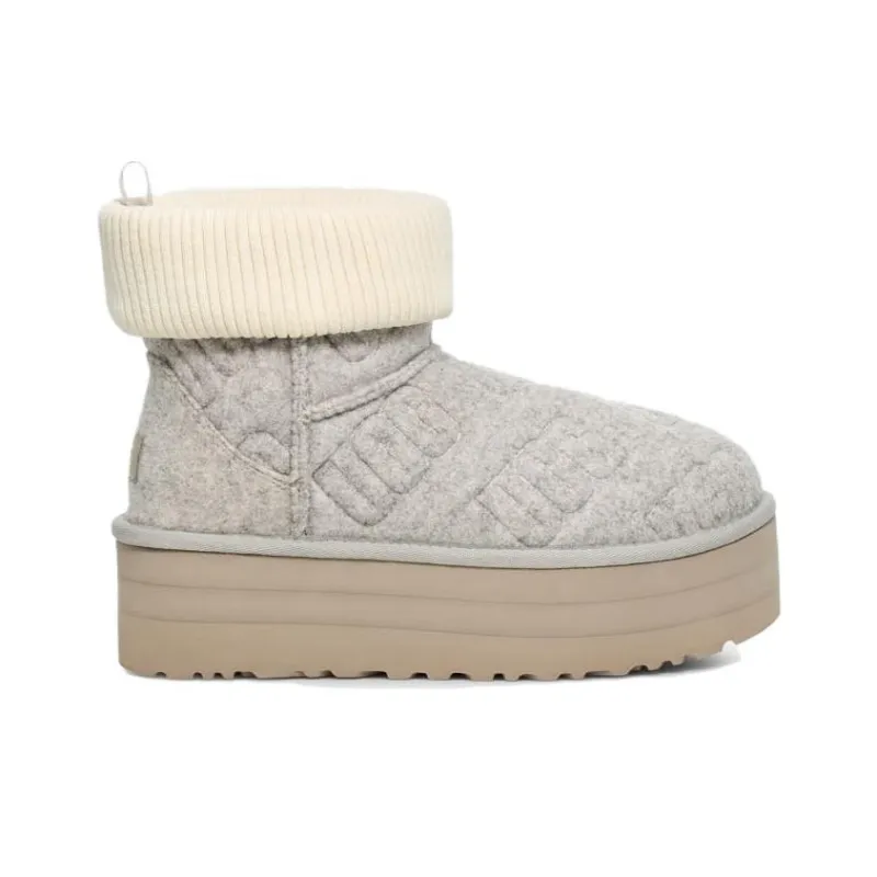 UGG Classic Mini Platform Felted Boot Grey Women's-1