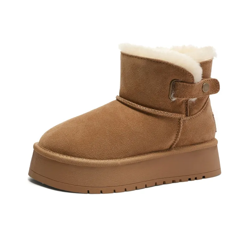 C°BANNER Short Snow Boots Women's Dark Camel-2