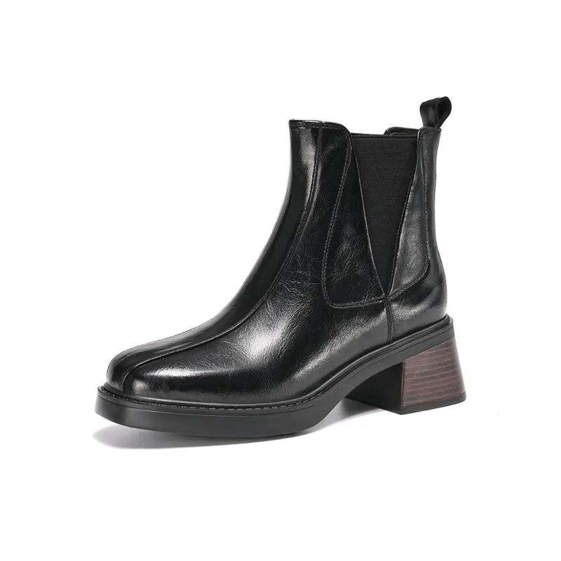 EBLAN Ankle Length Chelsea Boots Women's Black-1