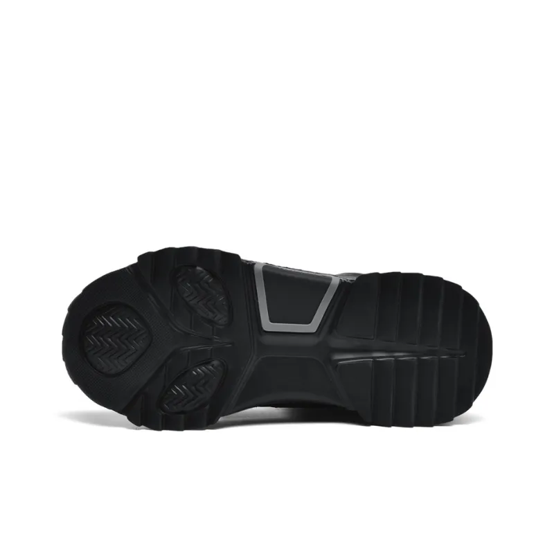 Yi Jiabao Height Enhancing Water Resistant Wear Resistant Crew Outdoor Boots Men's Black-4