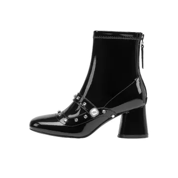 SHOESZOOO Elegant Fashion Boots Ankle Boots 6.5cm Women's Hepburn Black