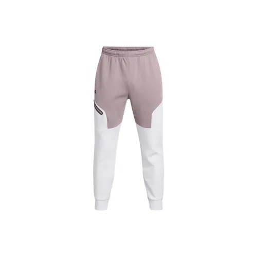 Under Armour Unstoppable FW24 Fleece Joggers Knitted Sweatpants Men's Gray/White