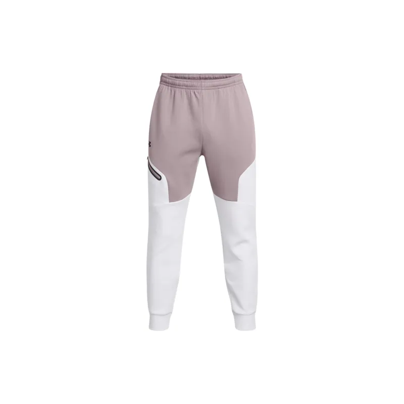 Under Armour Unstoppable FW24 Fleece Joggers Knitted Sweatpants Men's Gray/White-0