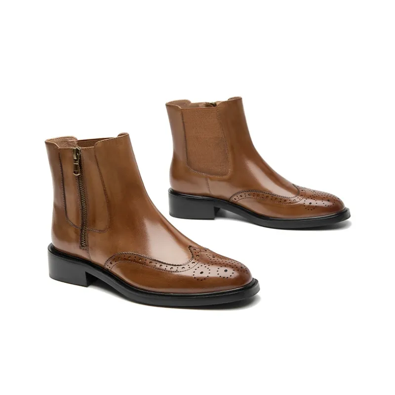 Beau Today Soft-Soled Buffalo Leather Chelsea Boots 3.6cm Women's-10