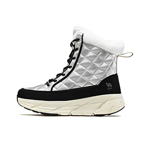 CAMEL Warm Wear-Resistant Slip-Resistant Crew Snow Boots Women's Silver Black