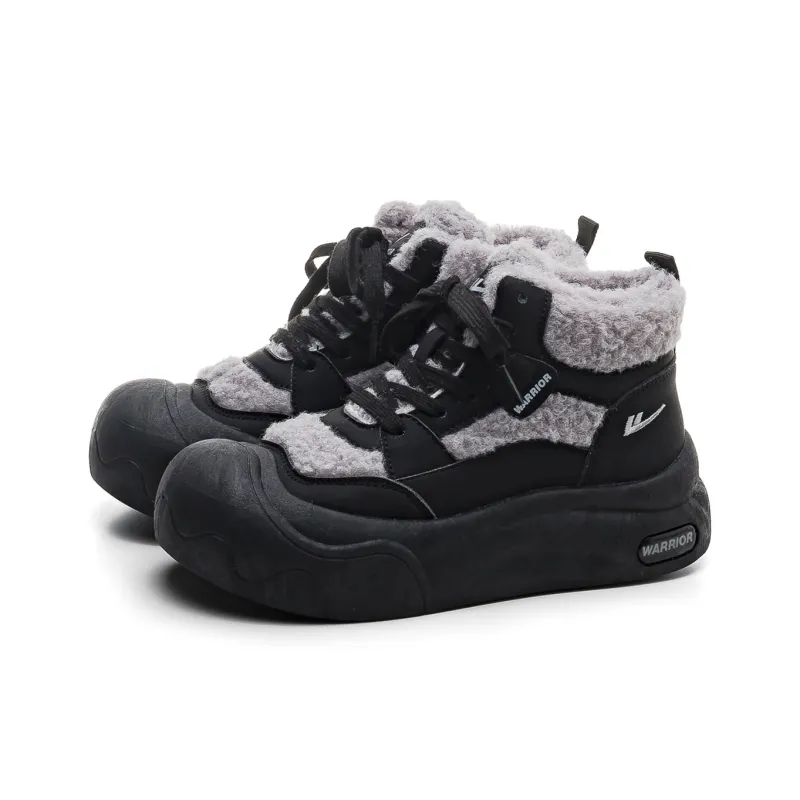 Warrior Warm And Wear Resistant Short Snow Boots Women's Black Gray-2
