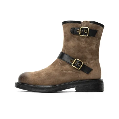 Q.VONTON Ankle Boots Women's Khaki, Gray