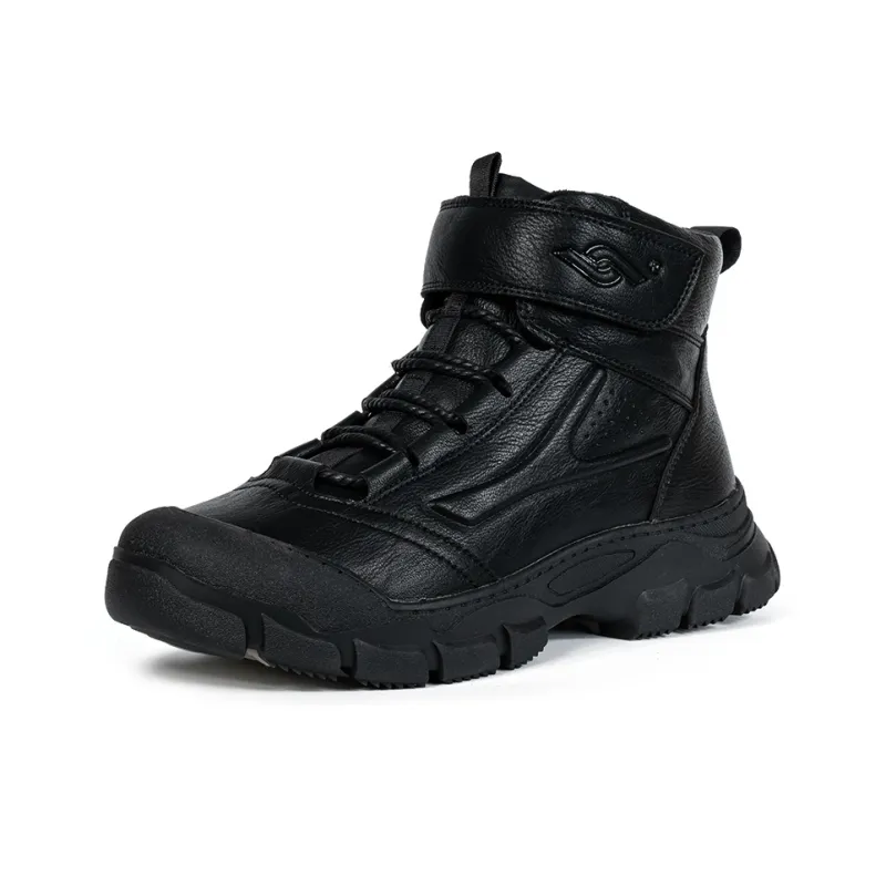 Yi Jiabao Warm Slip Resistant Short Snow Boots Men's Black-0